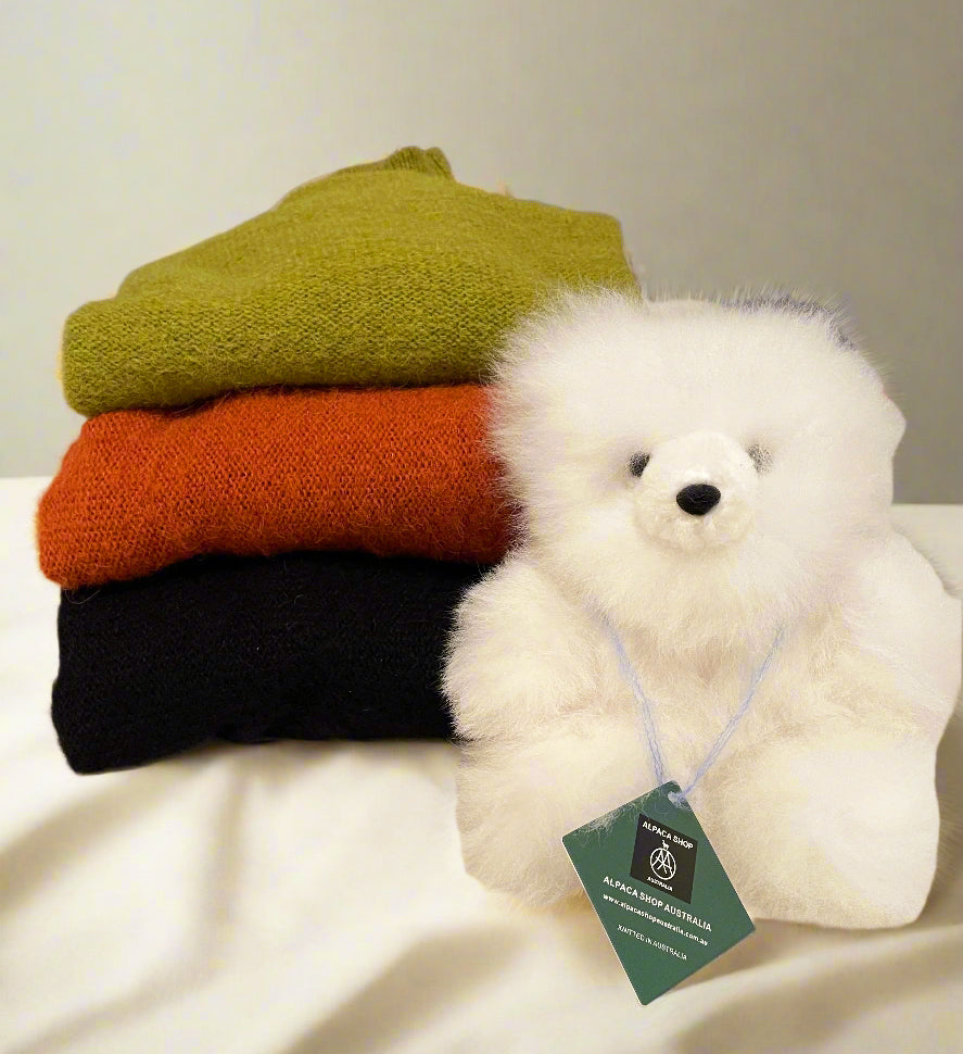 Alpaca Mohair Pullover Sweater Plus Size Black