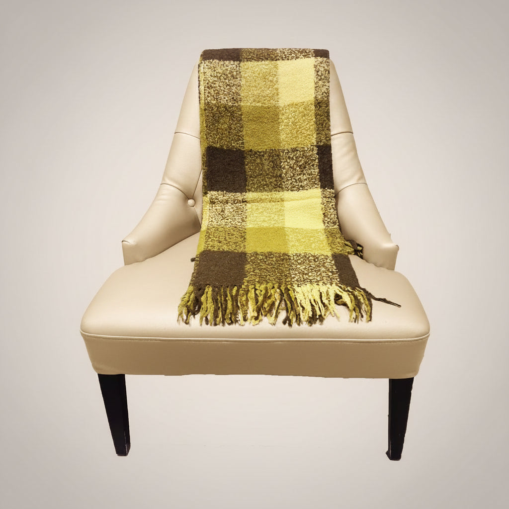 Luxury Alpaca Mohair Extra Soft Throw Blanket Green Tones