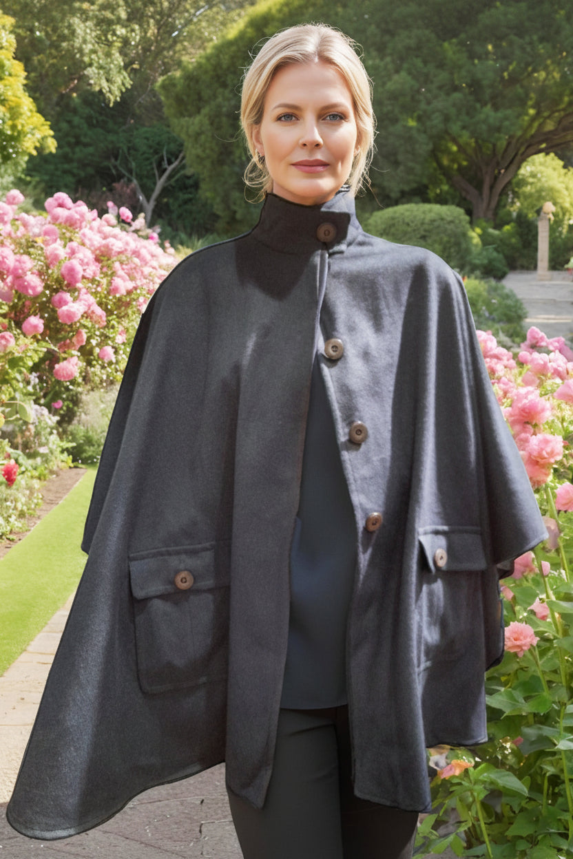 Alpaca Cape with Army Pockets Design