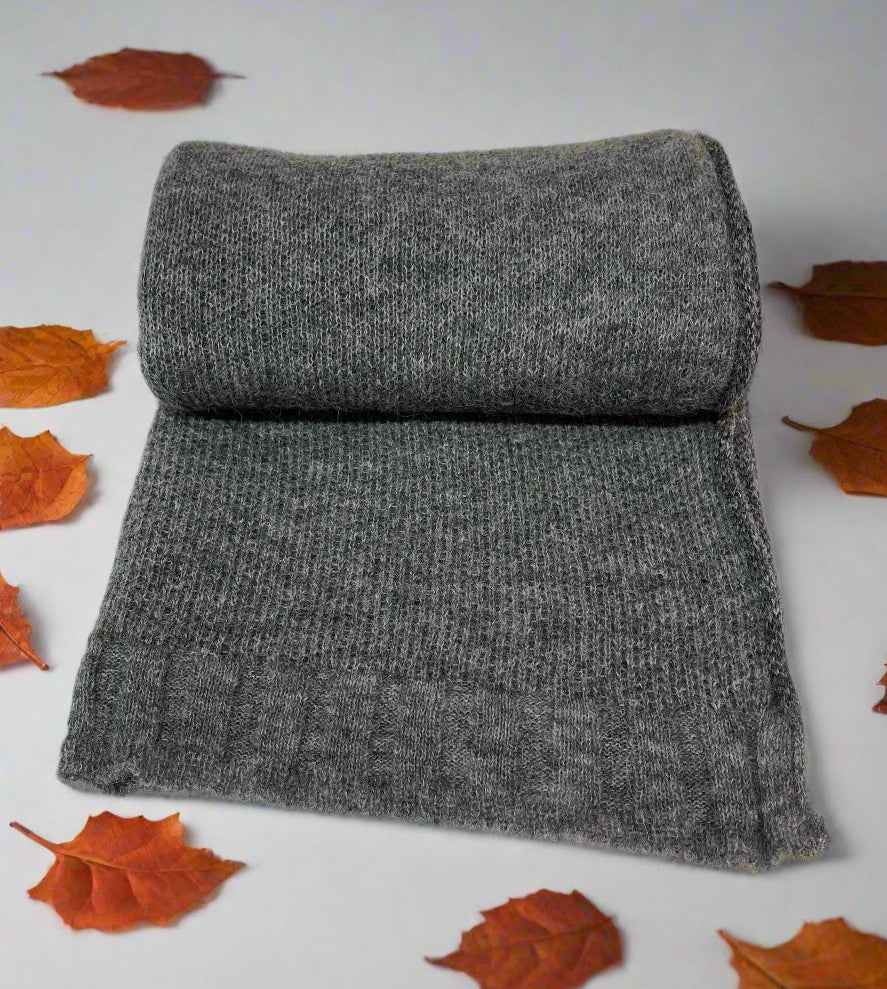 Alpaca Unisex Shawl-Scarf Extra Soft Natural Gray