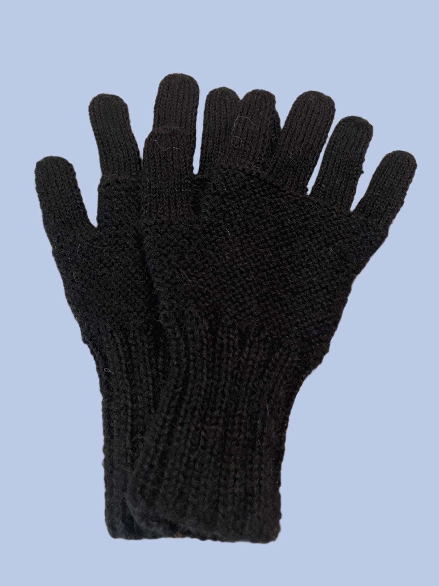 Alpaca Handmade Thick Gloves Black