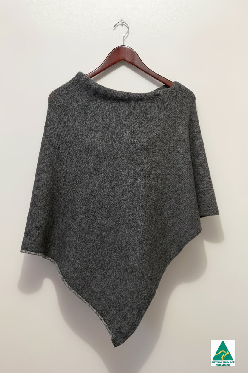 Alpaca Symmetrical Extra Smooth Poncho Gray