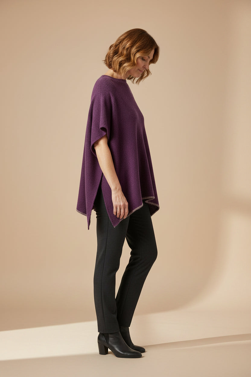 Alpaca Symmetrical Extra Smooth Poncho Purple Haze