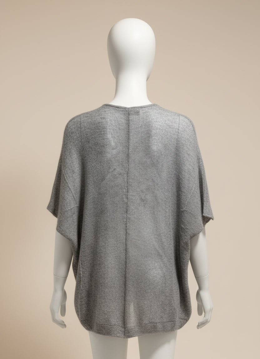 Baby Alpaca Light Cape in Natural Gray | Extra soft