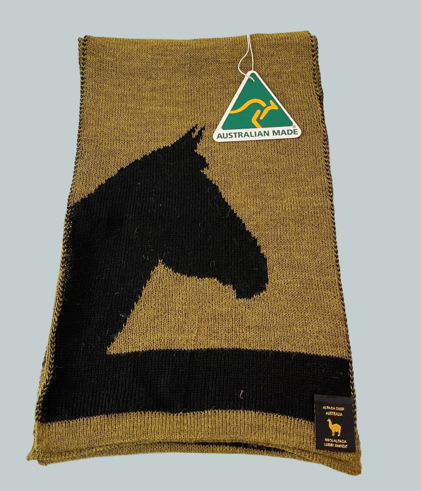 Unisex Alpaca Scarf – Brumby Horse Design