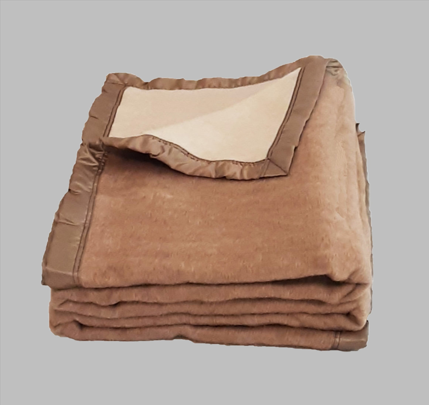 Alpaca KING Standard Blanket Reversible Camel\Pearl