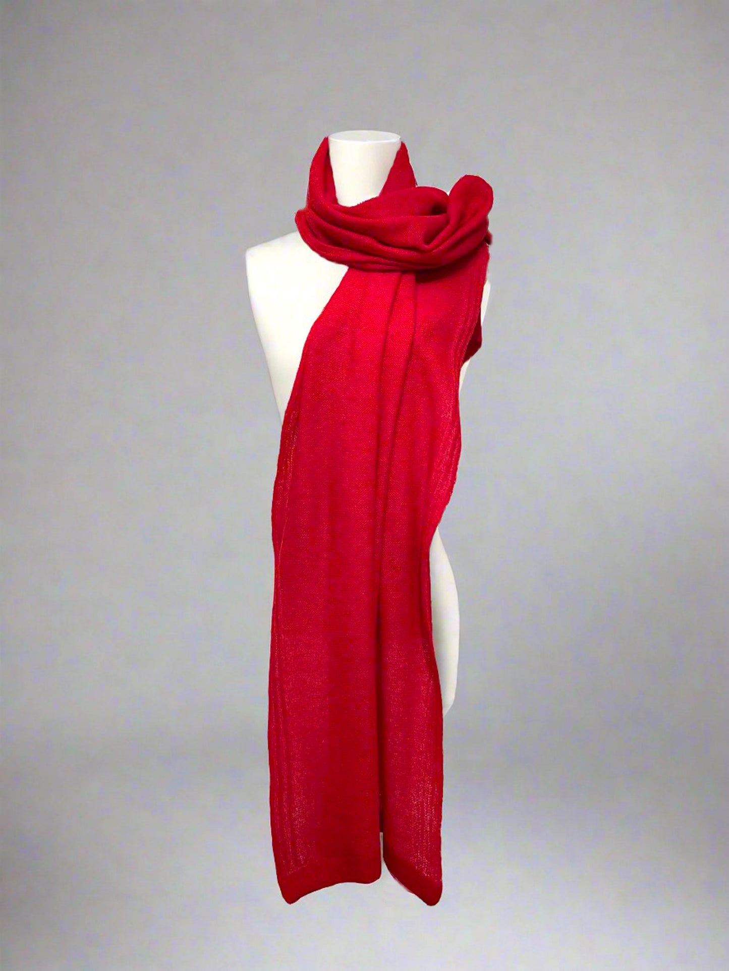 Alpaca Baby Shawl-Scarf , Extra Soft and Light, Red