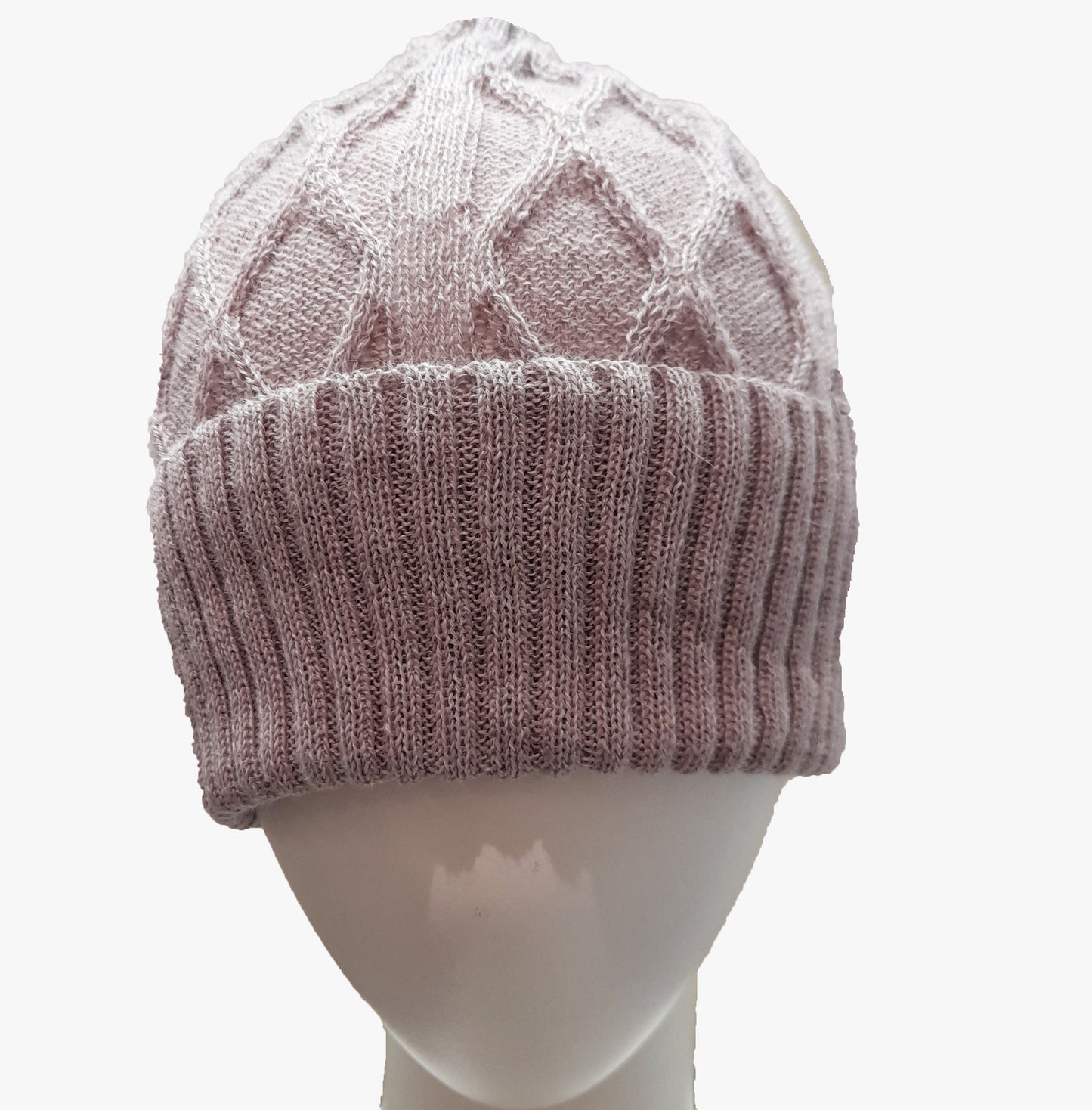 Alpaca High Relief Beanie Reversible Light Rose
