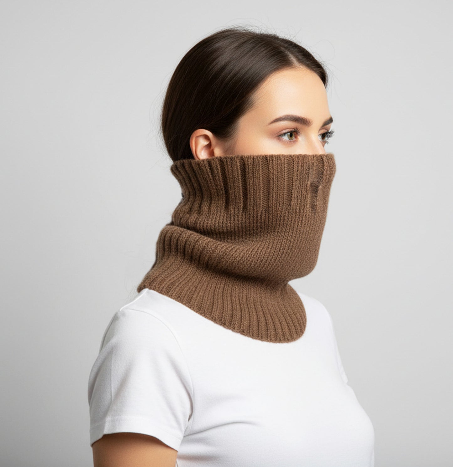 Extra Smooth Alpaca Mohair Neck-warmer Earth Tone