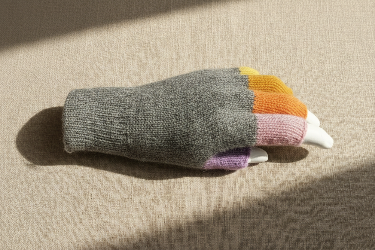 Alpaca Fingerless Multicolour Gloves