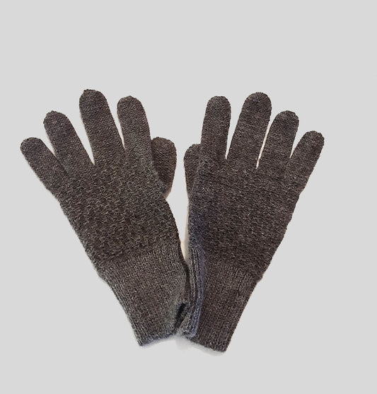 Alpaca Jacquard gloves Gray