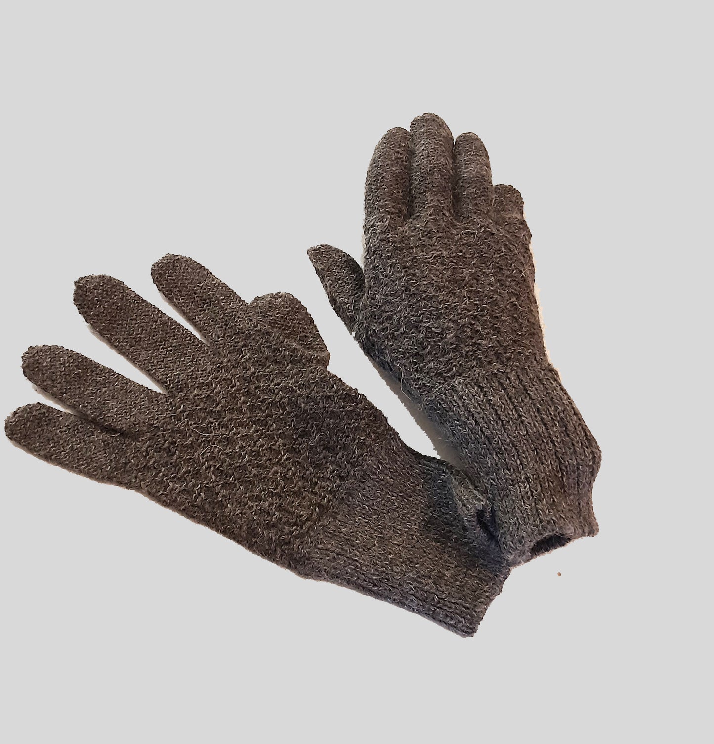 Alpaca Jacquard gloves Gray