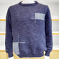 Alpaca Jacquard Sweater Men Denim Blue