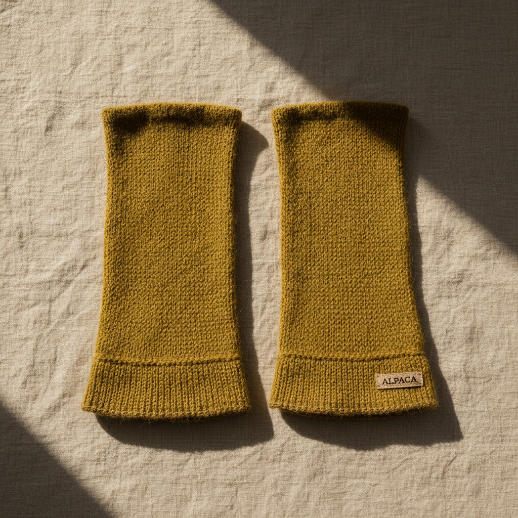 Extra-Soft Sheen Green Alpaca Mittens
