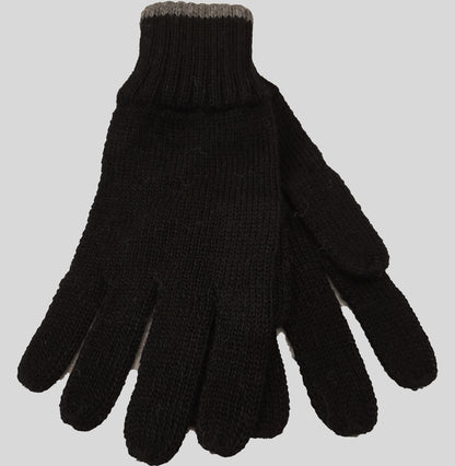 Alpaca Knit Men Gloves Black