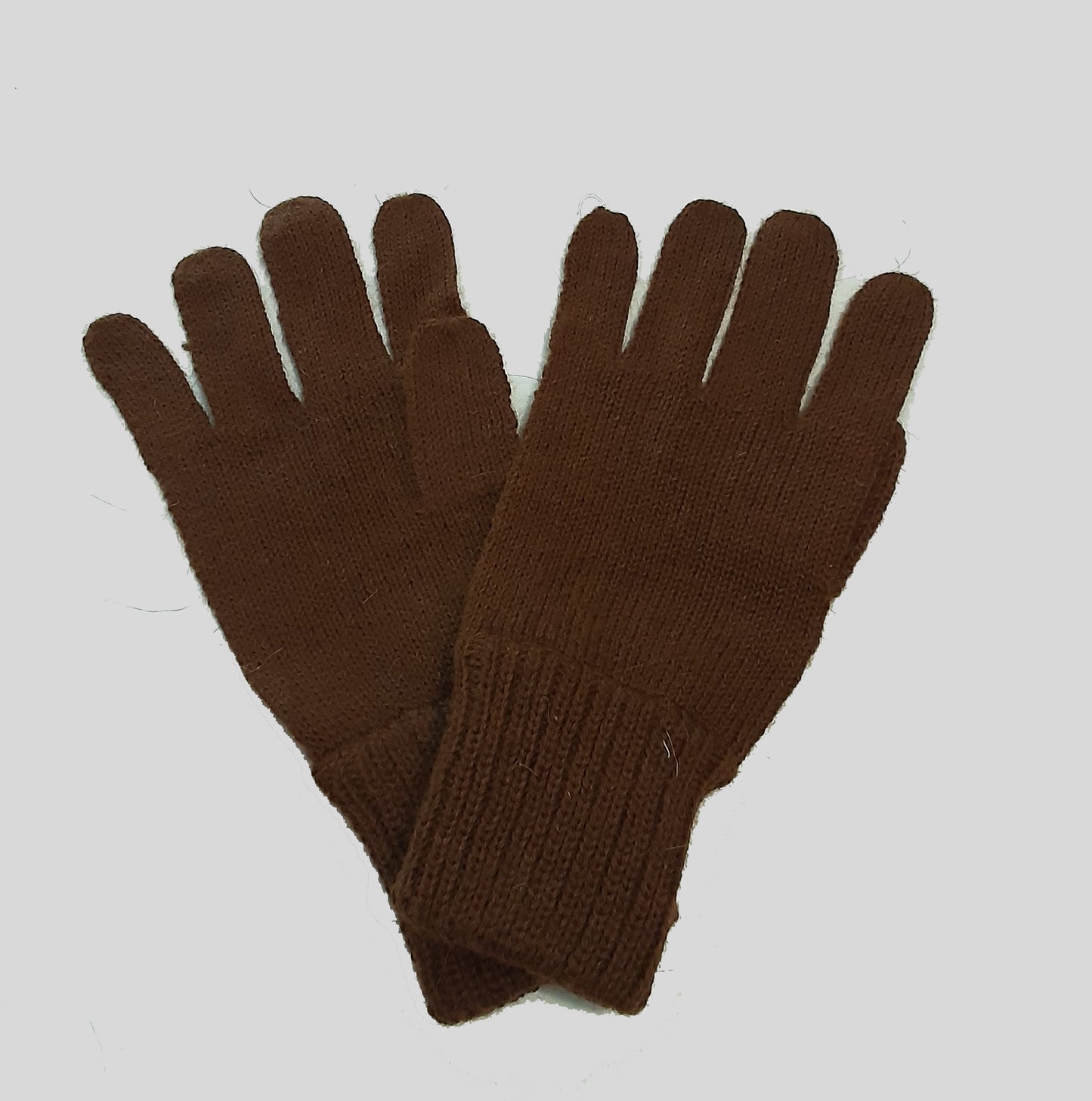 Alpaca Knit Men Gloves Brown