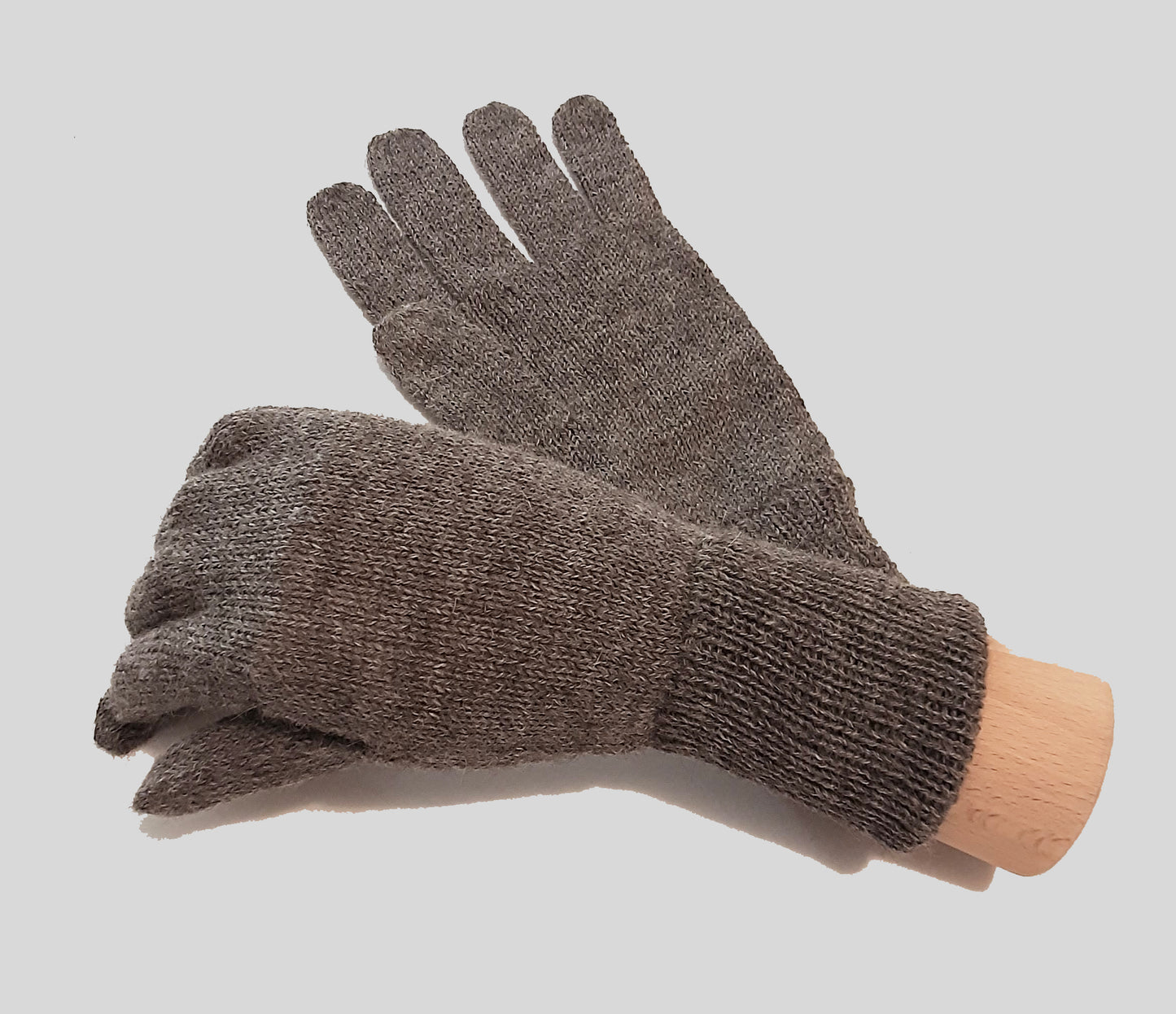 Alpaca Knit Men Gloves Gray