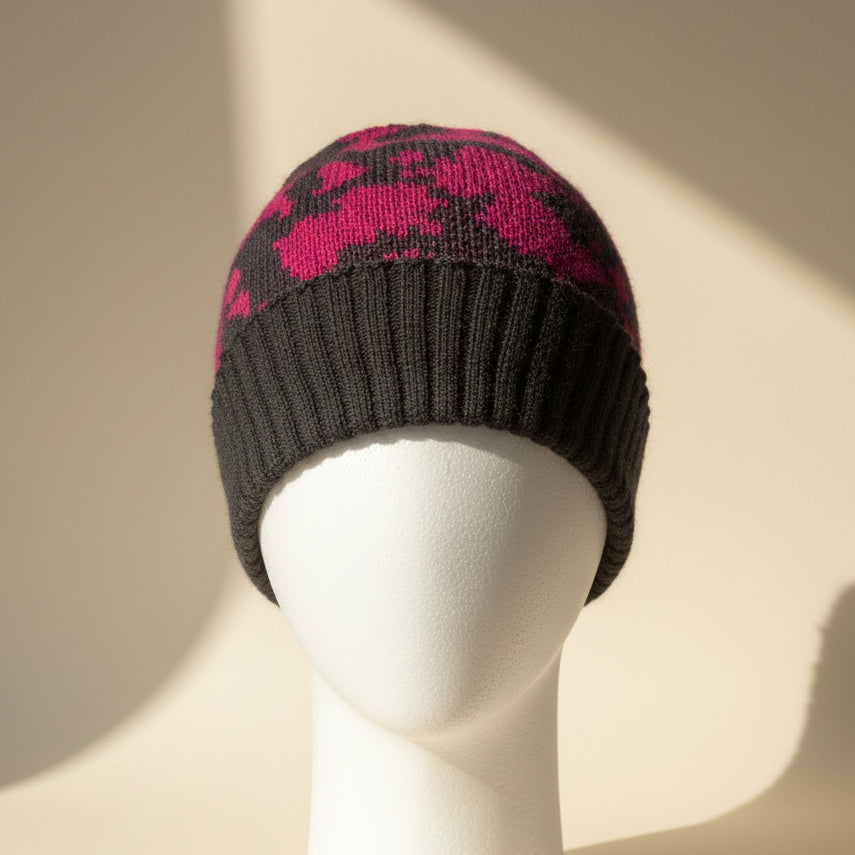 Alpaca Beanie CAMO Fuchsia