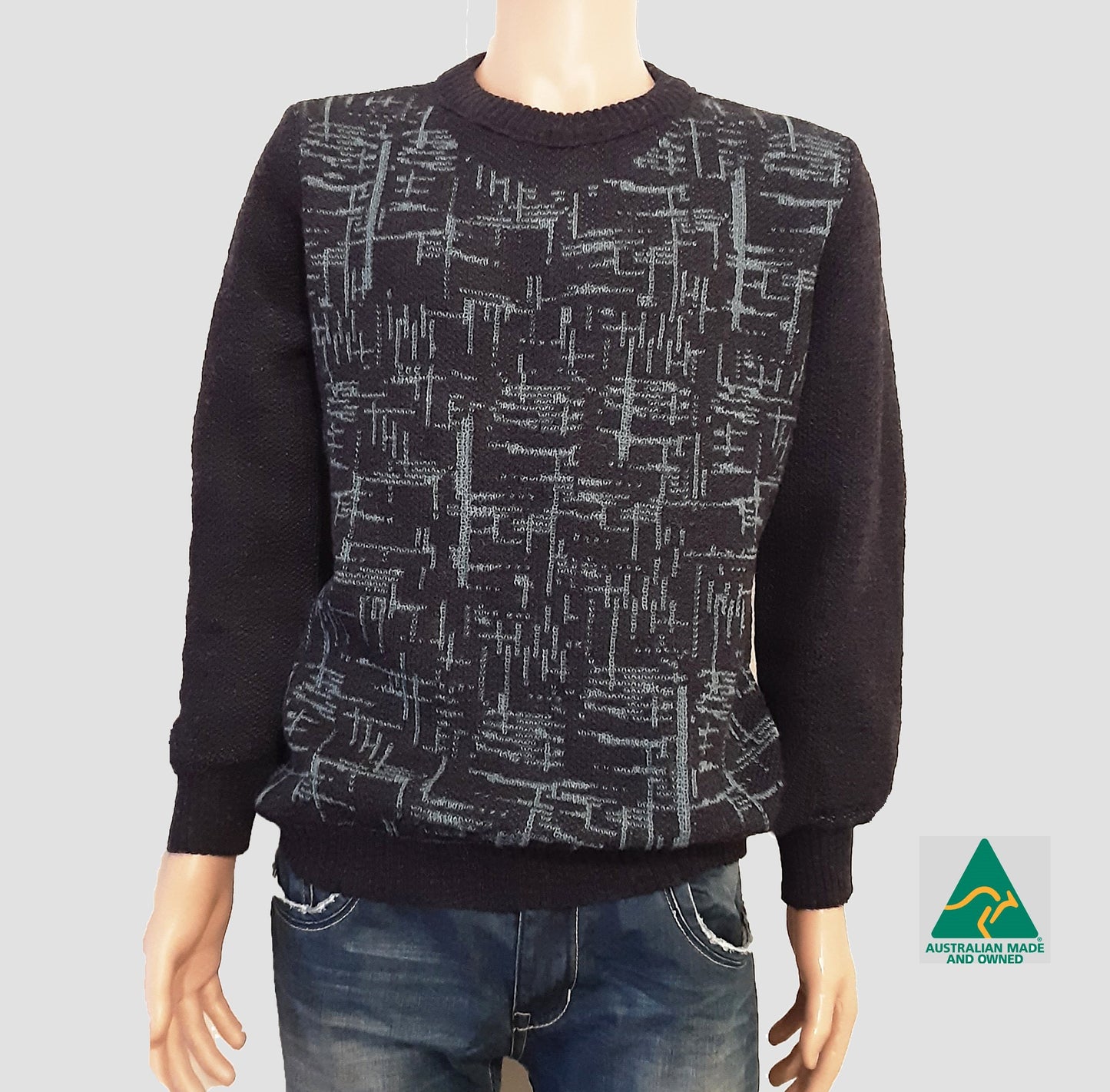 Alpaca Jacquard Sweater Men Nautic