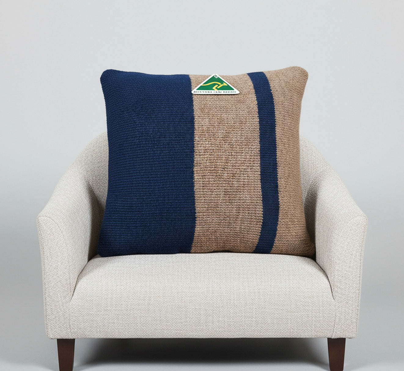 Baby Alpaca Pillow Covers – Sustainable Luxury, Earth Tone /Blue