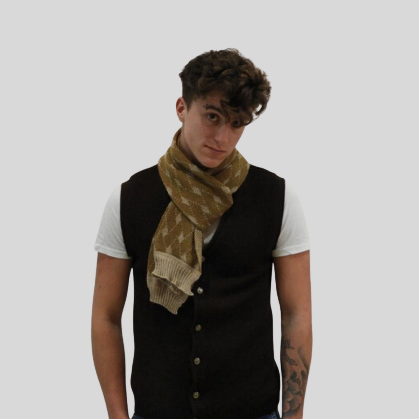 Alpaca Scarf Bricks Design – Jacquard Knit