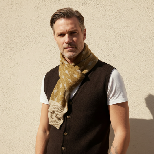 Alpaca Scarf Bricks Design – Jacquard Knit