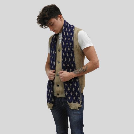 Alpaca Scarf Bricks Design – Jacquard Knit
