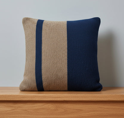 Baby Alpaca Pillow Covers – Sustainable Luxury, Earth Tone /Blue