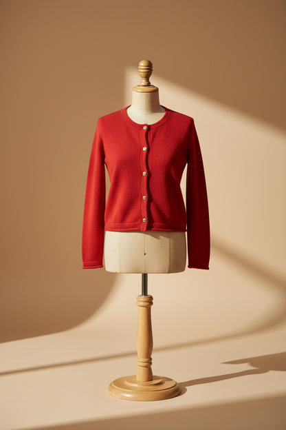 Alpaca  Cardigan Classy Jersey Roll Up Neckline