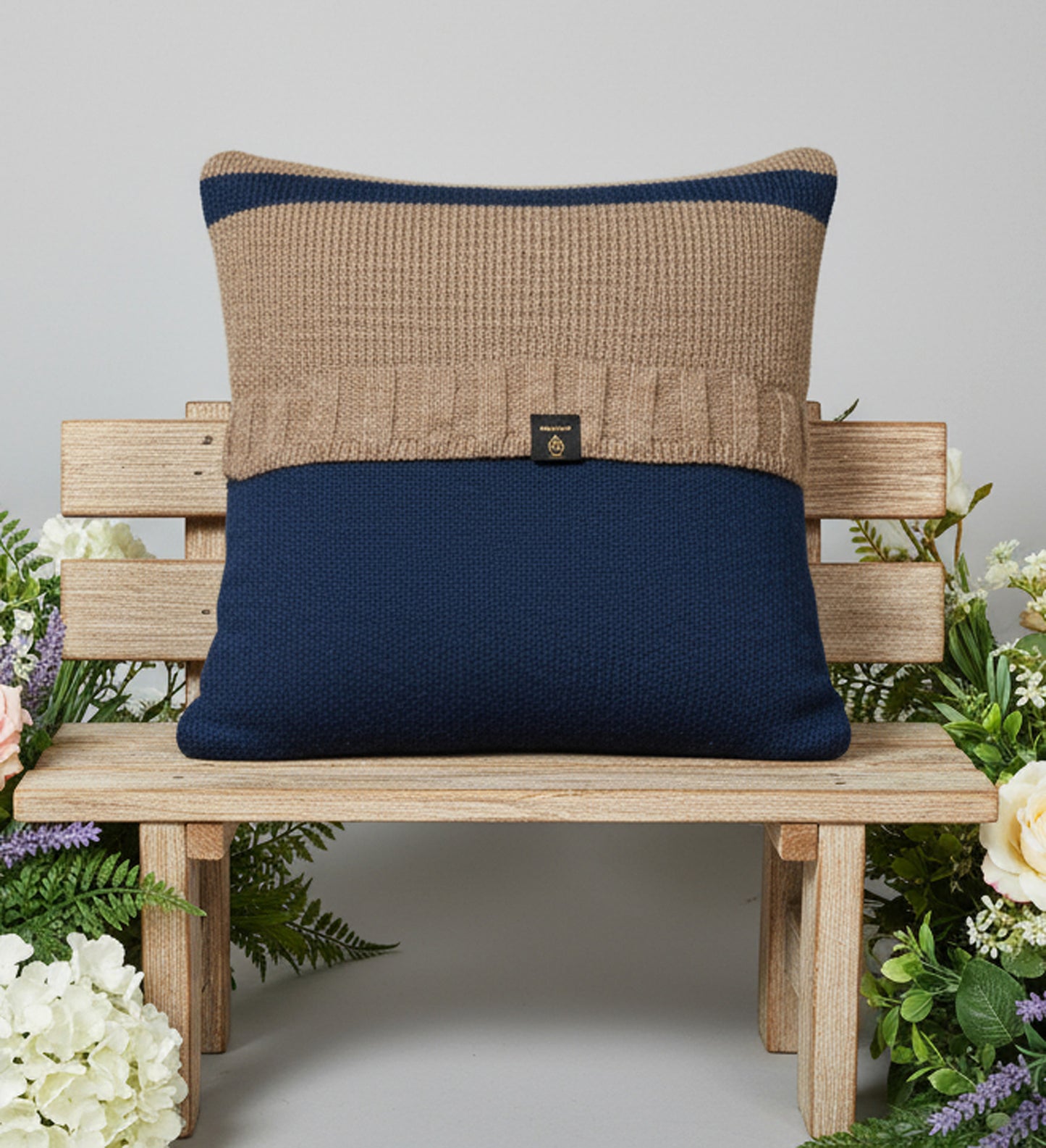 Baby Alpaca Pillow Covers – Sustainable Luxury, Earth Tone /Blue