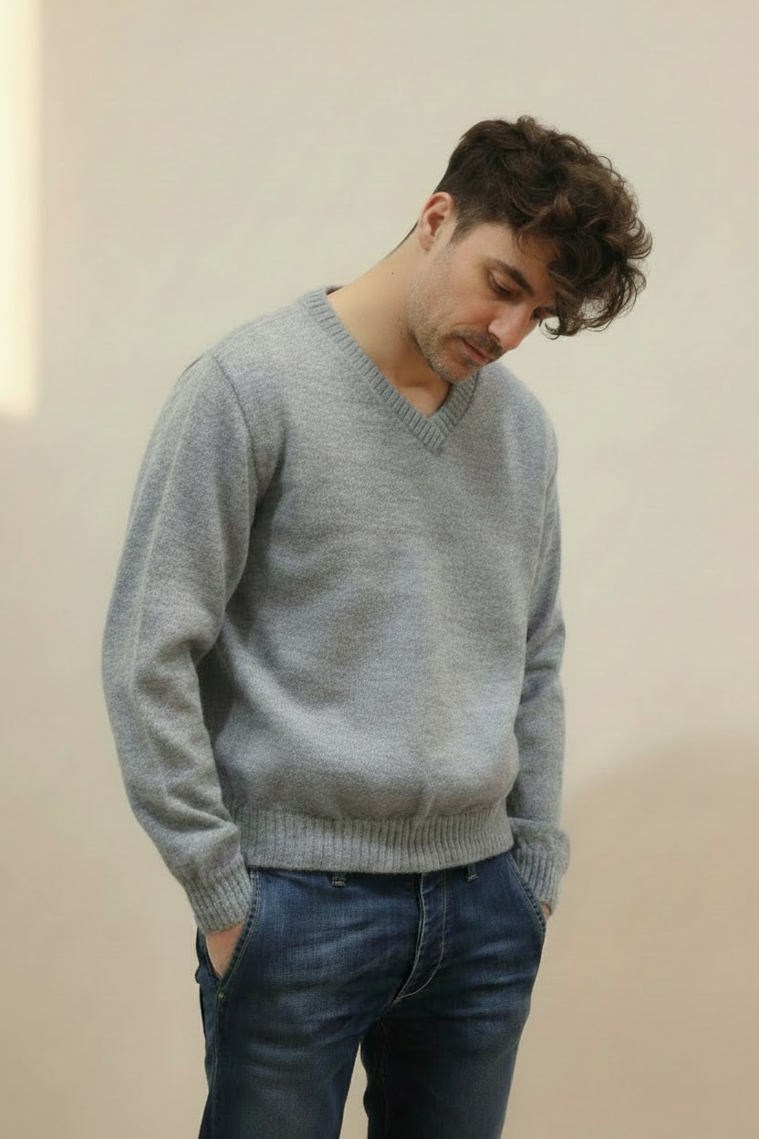 Alpaca V Neck Sweater Jersey