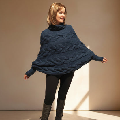 Alpaca Handcrafted Twist Cable Poncho