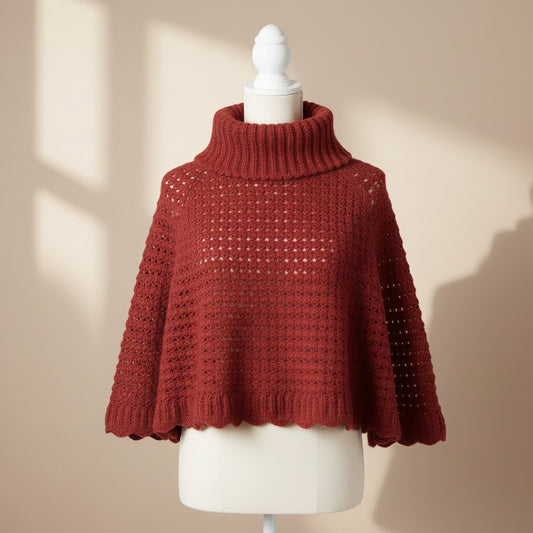Alpaca Crochet Hand Made Short Poncho