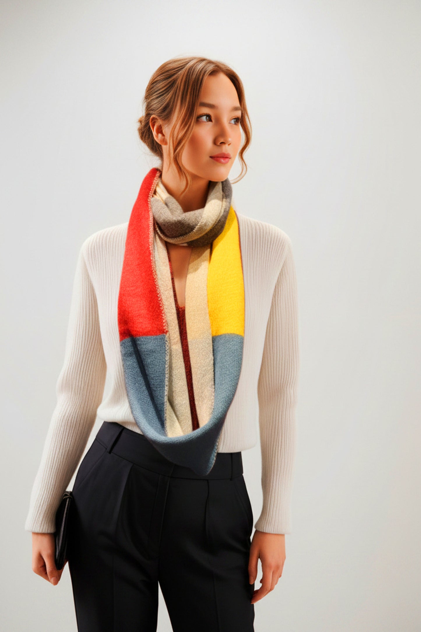 Alpaca Loop Scarf | Multicolour Checked