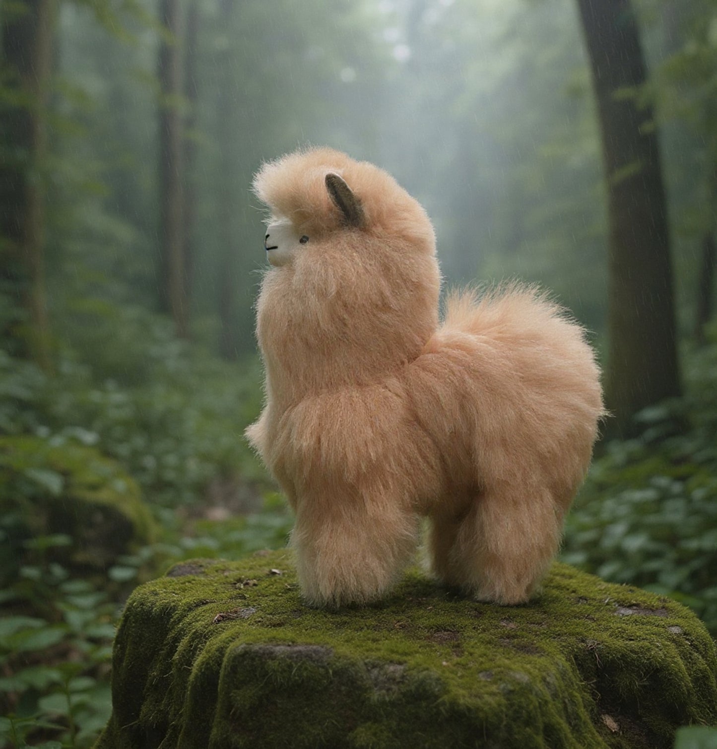 Baby Alpaca Plushie 25cm X 23 cm Natural Beige