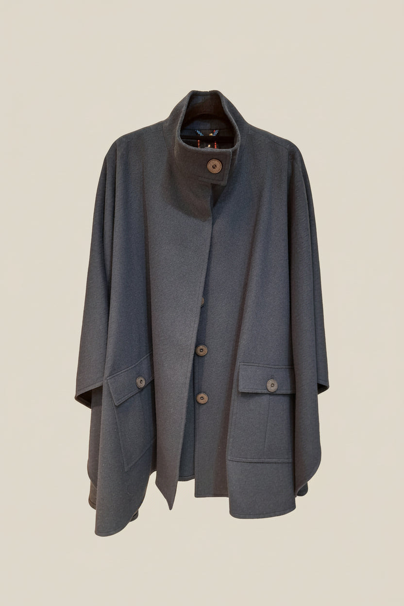 Alpaca Cape with Army Pockets Design