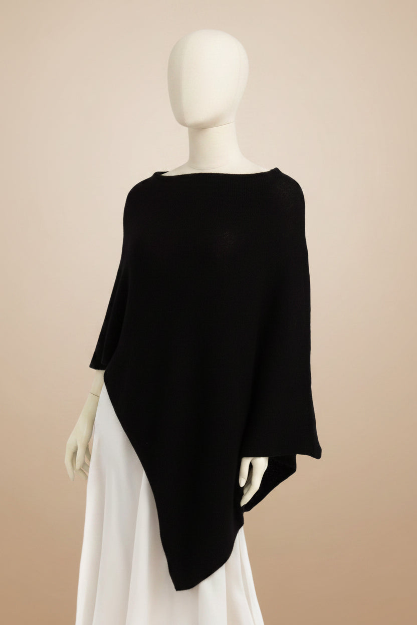 Alpaca Asymmetrical Thick Poncho