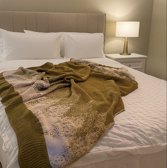Australian Alpaca Blanket Blue Mountains, Mustard