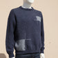 Alpaca Scottish Jacquard Sweater Men – Denim Blue