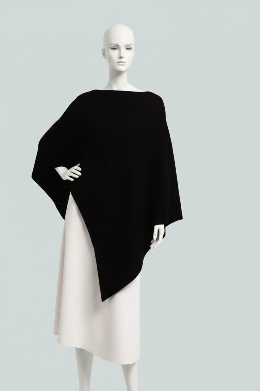 Alpaca Asymmetrical Thick Poncho
