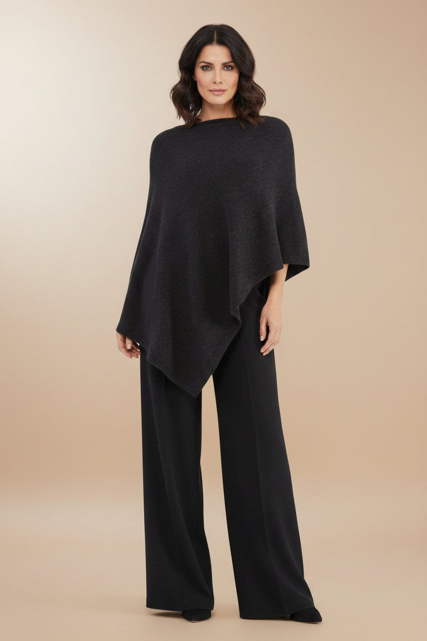 Alpaca Asymmetrical Thick Poncho