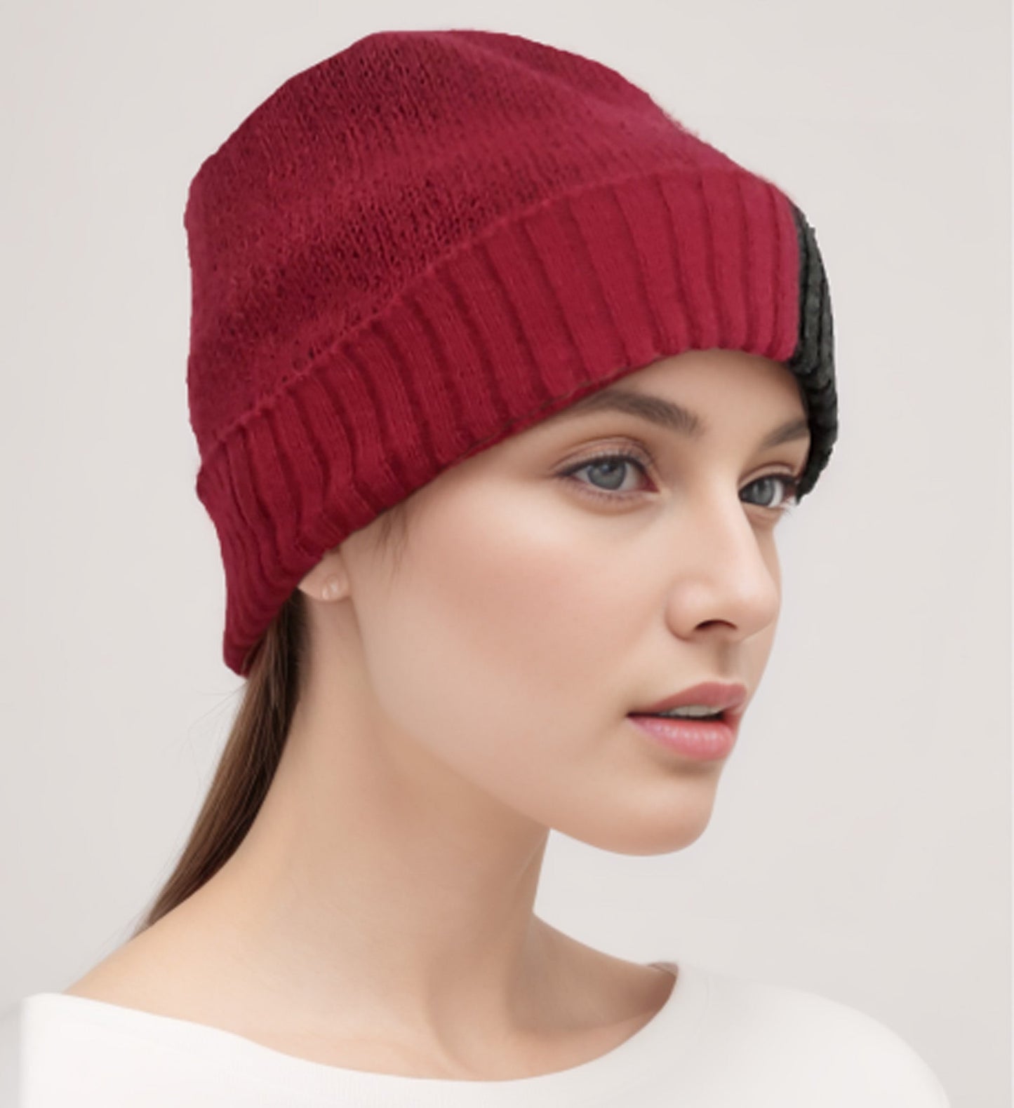Alpaca Beanie Bi-Colour, No blended