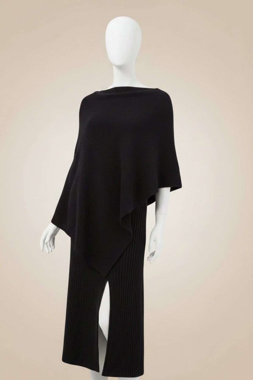 Alpaca Asymmetrical Thick Poncho