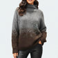 Women's Alpaca High Neck Jacquard Knit Sweater | Light Blue