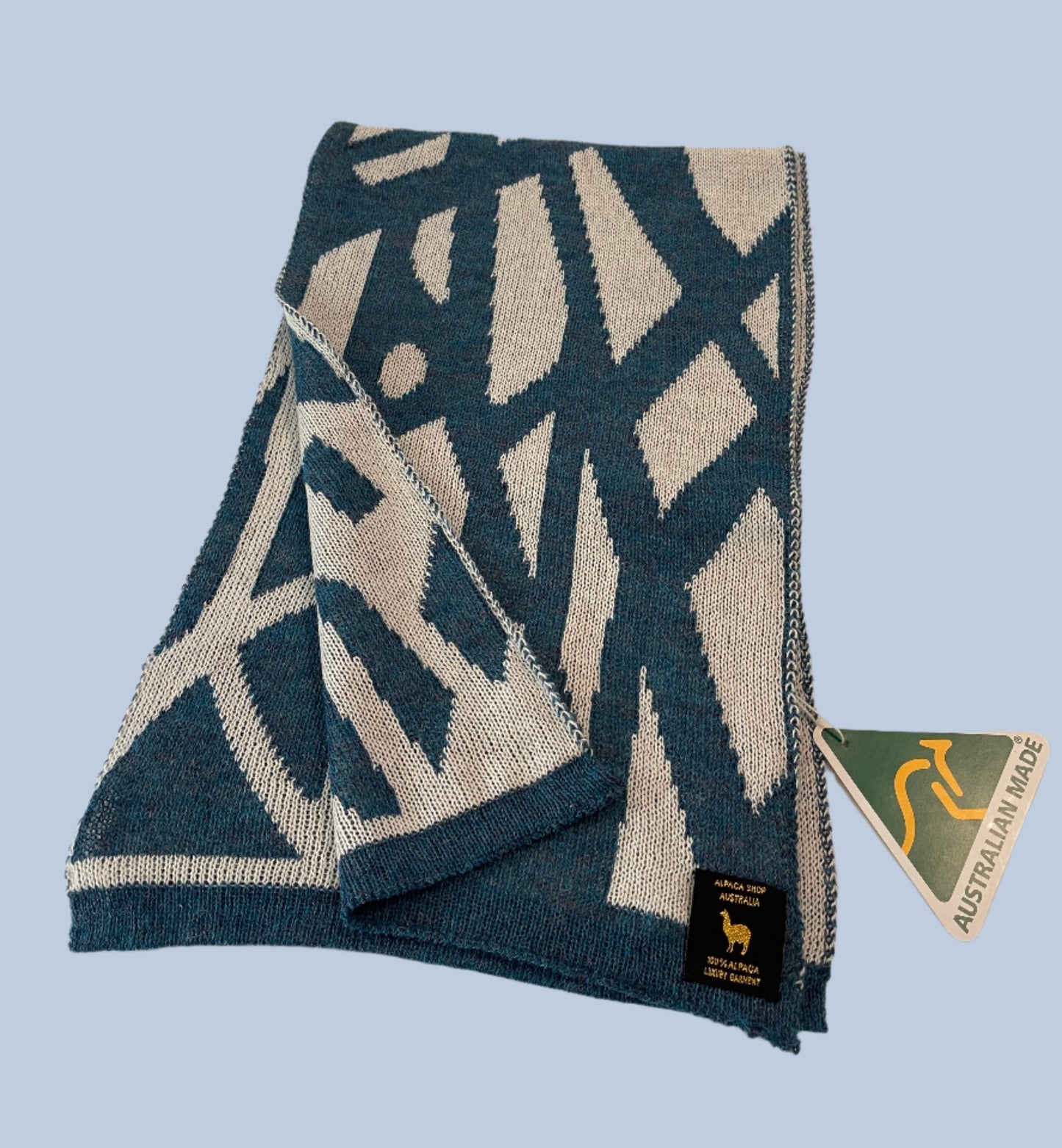 Alpaca Unisex Scarf Lake Stones design