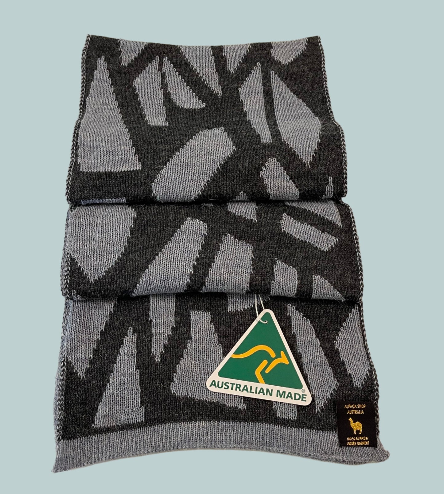 Alpaca Unisex Scarf Lake Stones design