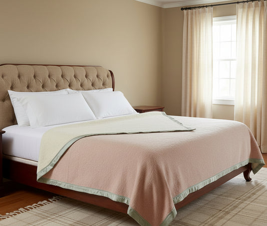 Alpaca KING Standard Blanket Reversible Light Beige\Pearl