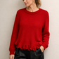 Alpaca Fluffy  Sweater wave -  Round Neckline