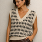 Alpaca Checkered Vest Bi-Colour V-neckline