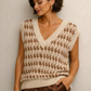 SOLD OUT Alpaca Checkered Vest Bi-Colour V-neck